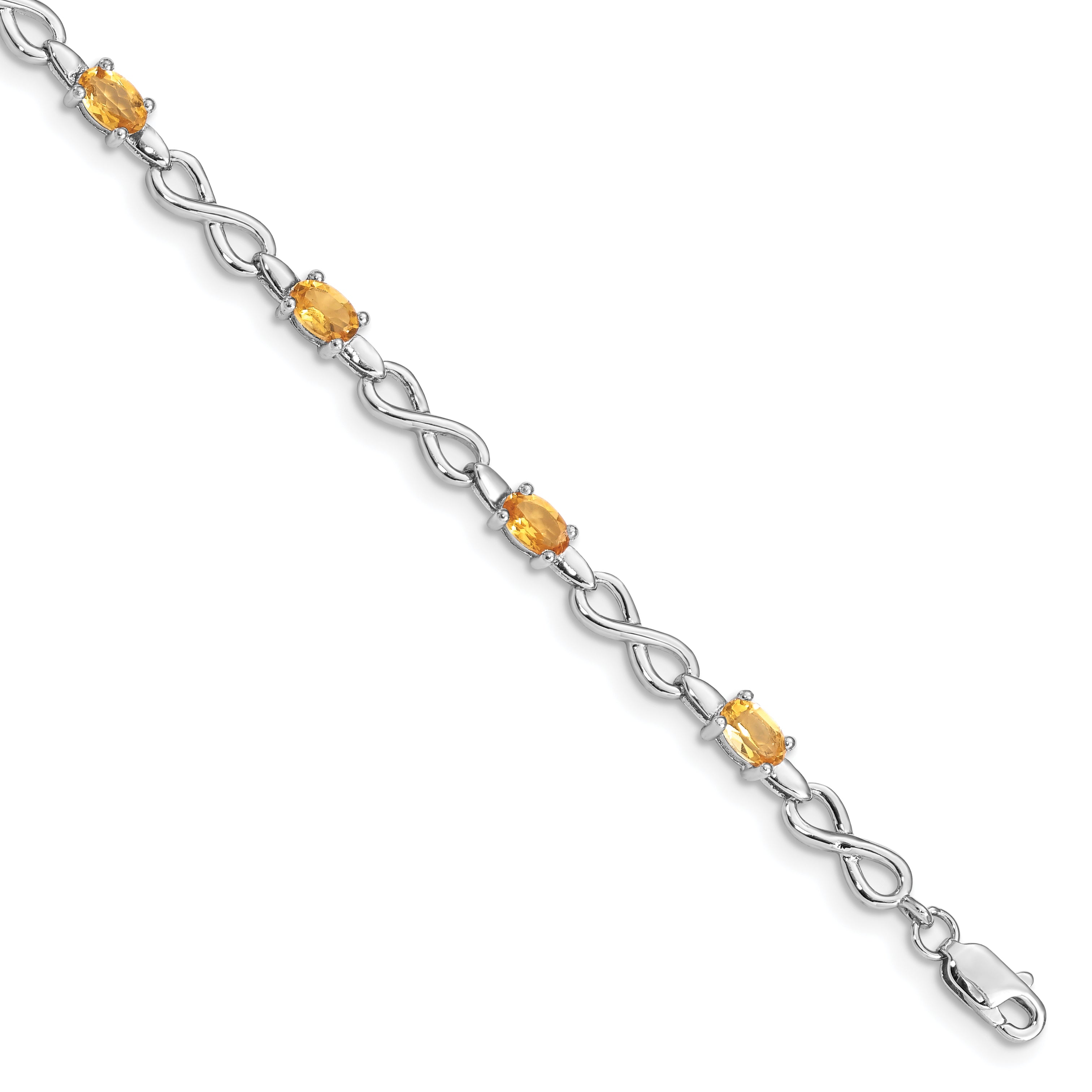 Sterling Silver Rhodium-plated Citrine Bracelet Main image