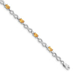 Sterling Silver Rhodium-plated Citrine Bracelet