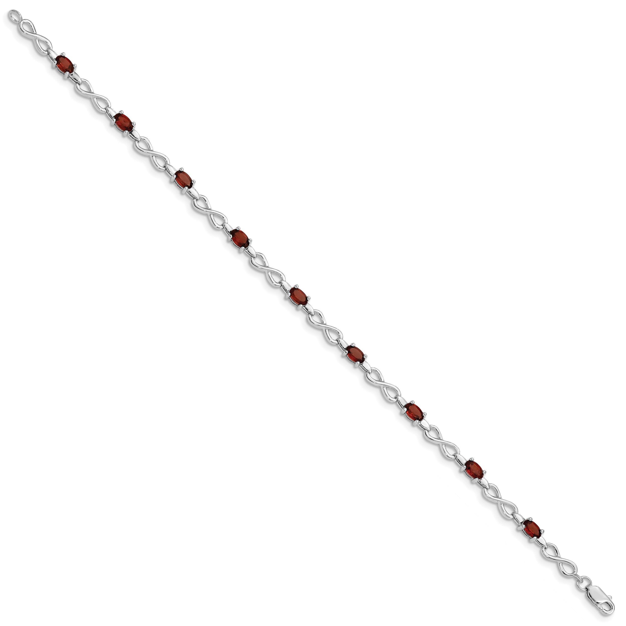 Sterling Silver Rhodium-plated Garnet Bracelet Secondary image