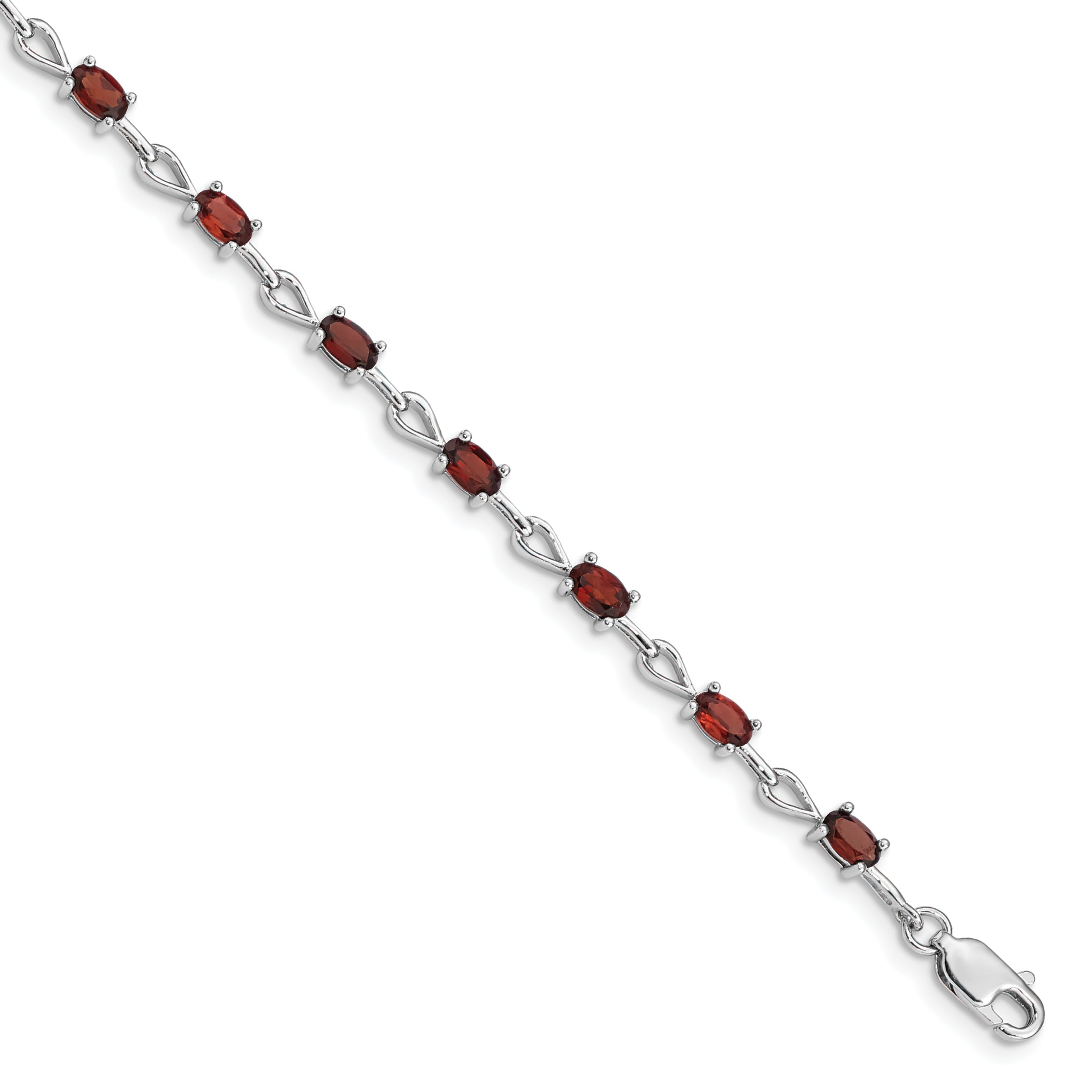 Sterling Silver Rhodium-plated Garnet Bracelet Main image