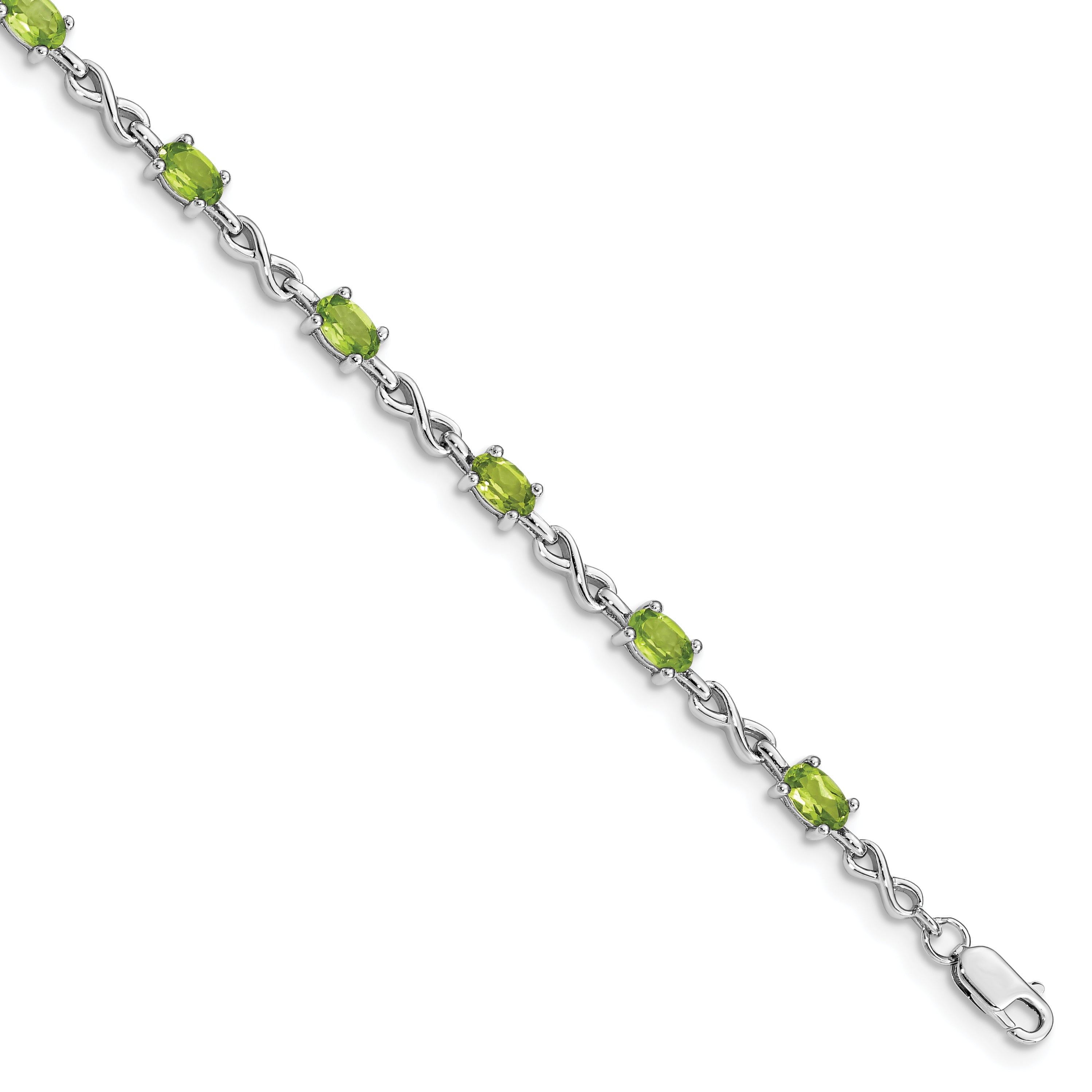 Sterling Silver Rhodium-plated Peridot Bracelet Main image