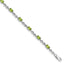 Sterling Silver Rhodium-plated Peridot Bracelet