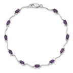 Sterling Silver Rhodium-plated Amethyst Bracelet