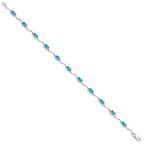 Sterling Silver Rhodium-plated Blue Topaz Bracelet