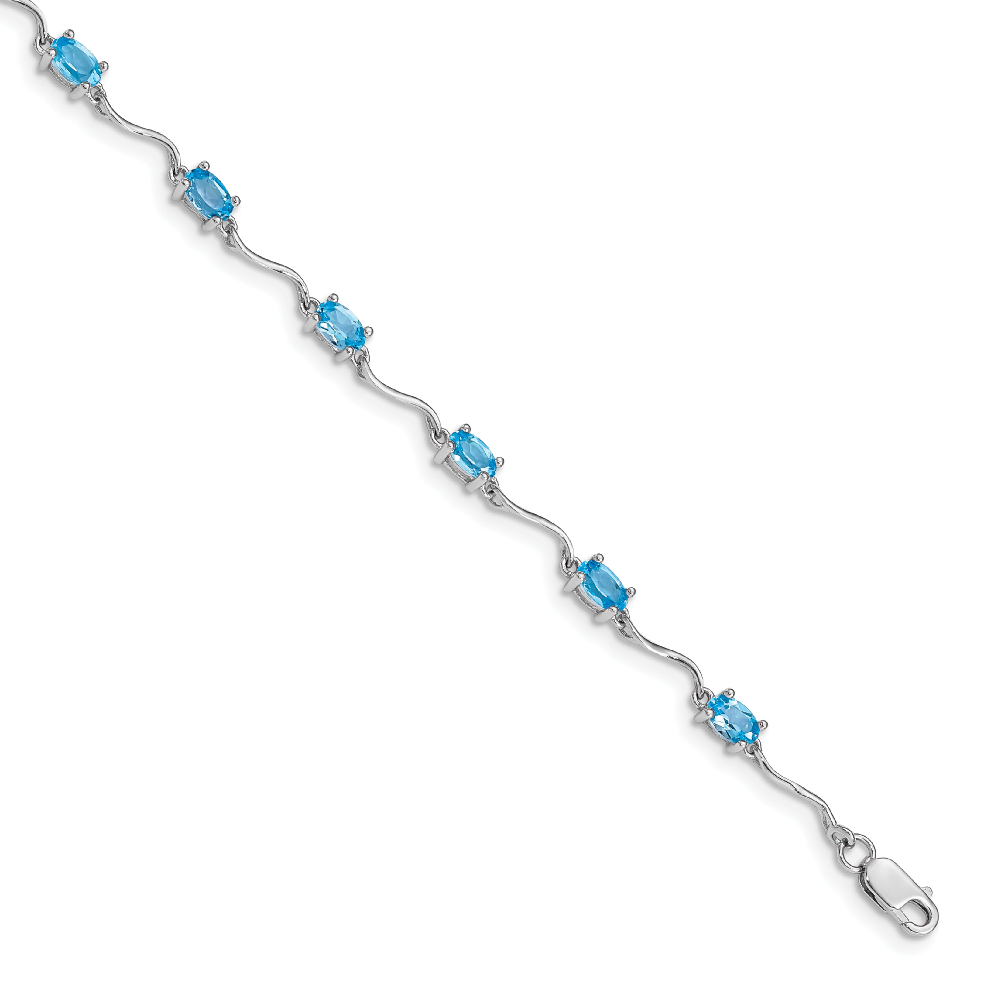 Sterling Silver Rhodium-plated Blue Topaz Bracelet Main image