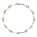 Sterling Silver Rhodium-plated Peridot Bracelet
