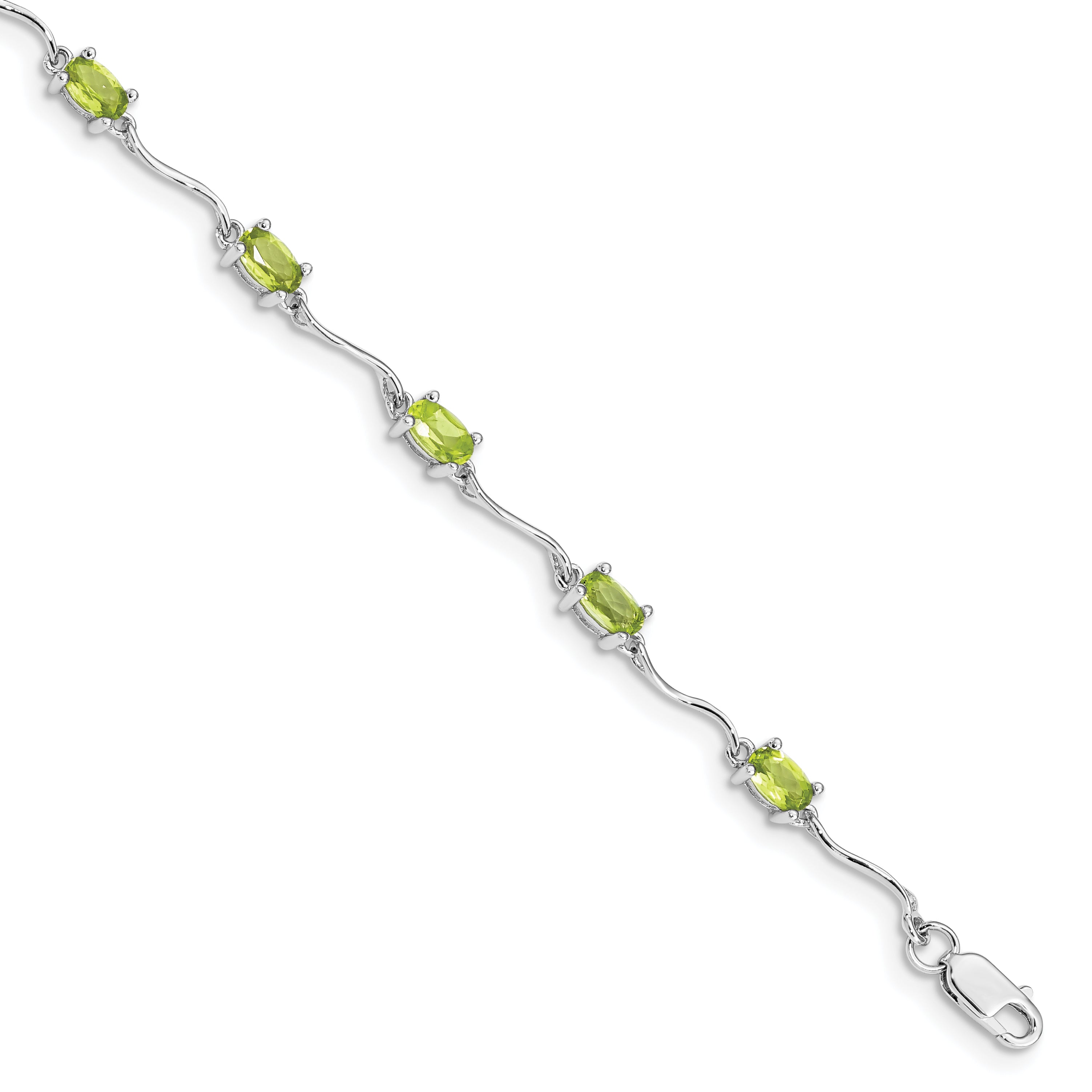 Sterling Silver Rhodium-plated Peridot Bracelet Main image