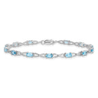 Sterling Silver Rhodium-plated Blue Topaz Bracelet