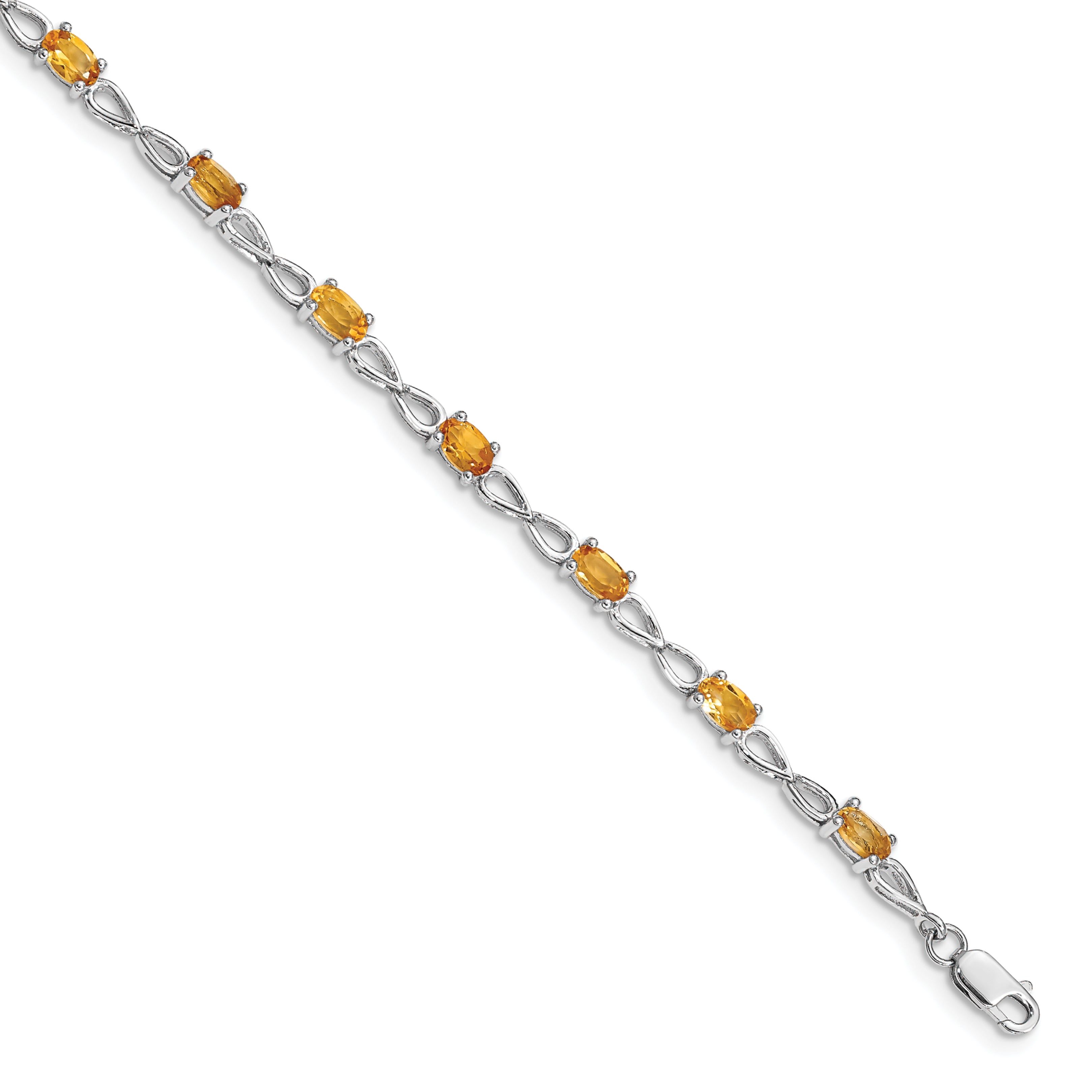 Sterling Silver Rhodium-plated Citrine Bracelet Main image