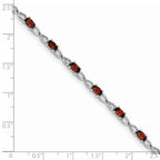 Sterling Silver Rhodium-plated Garnet Bracelet