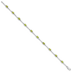 Sterling Silver Rhodium-plated Peridot Bracelet
