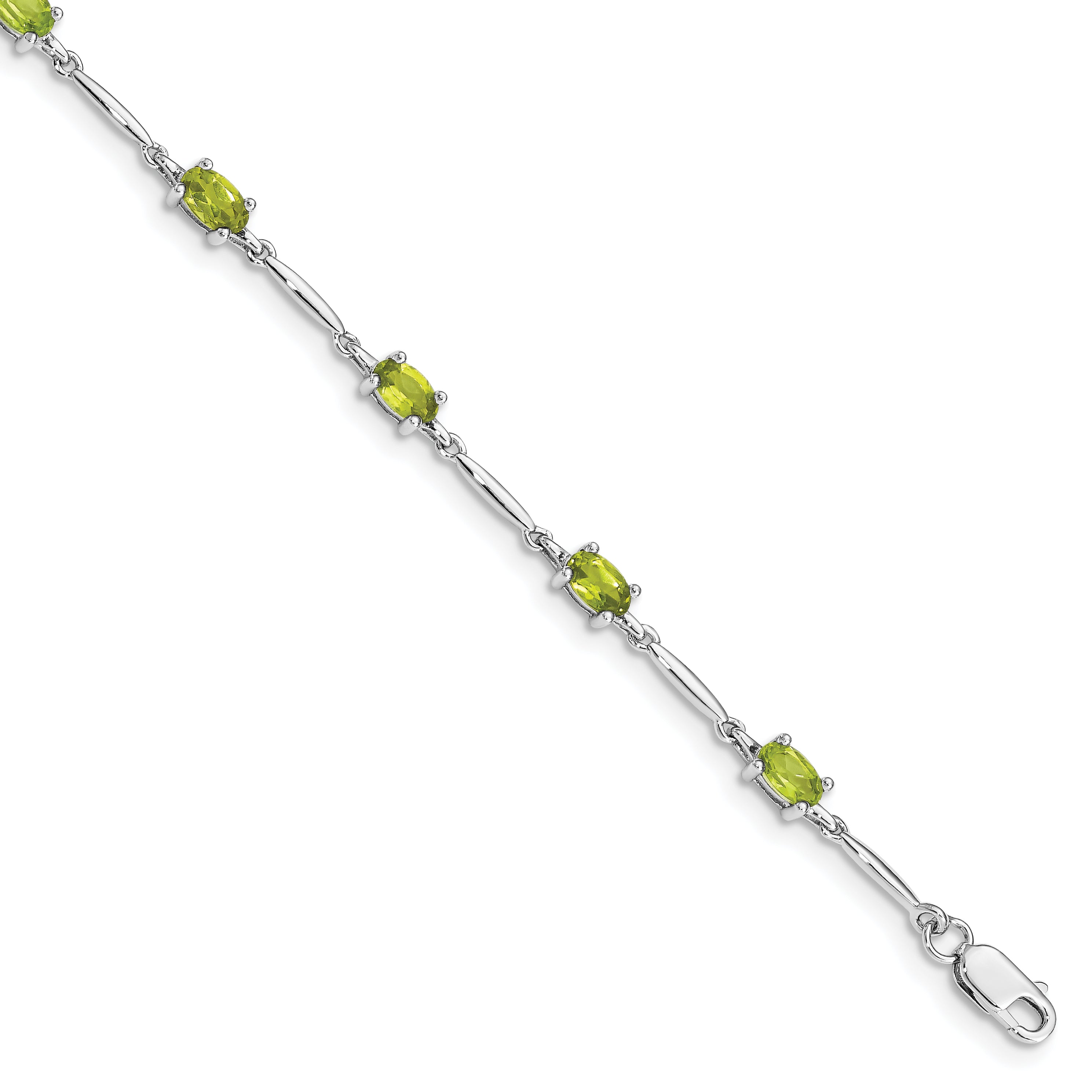 Sterling Silver Rhodium-plated Peridot Bracelet Main image