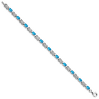 Sterling Silver Rhodium-plated Blue Topaz Bracelet