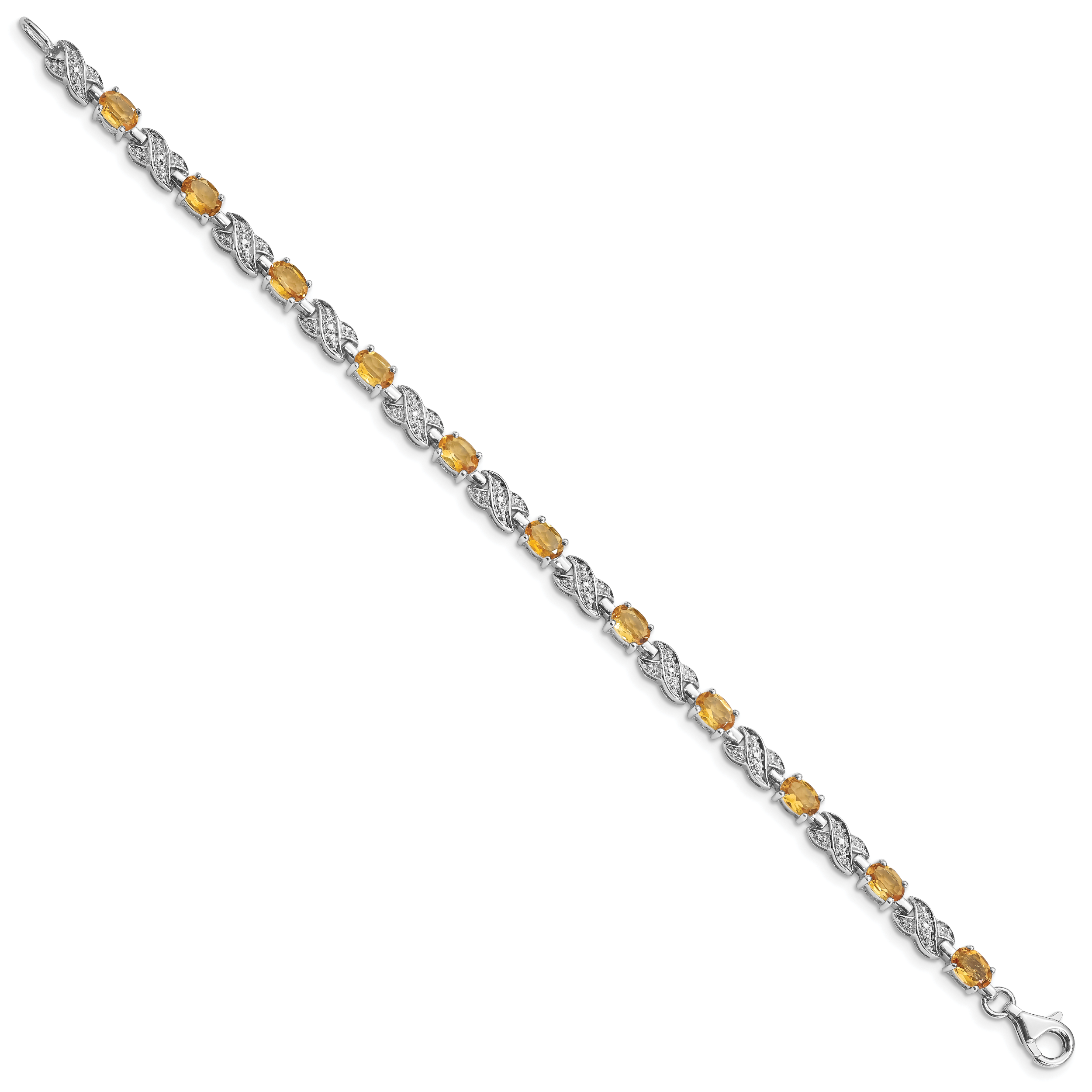 Sterling Silver Rhodium-plated Citrine Bracelet Secondary image