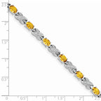 Sterling Silver Rhodium-plated Citrine Bracelet