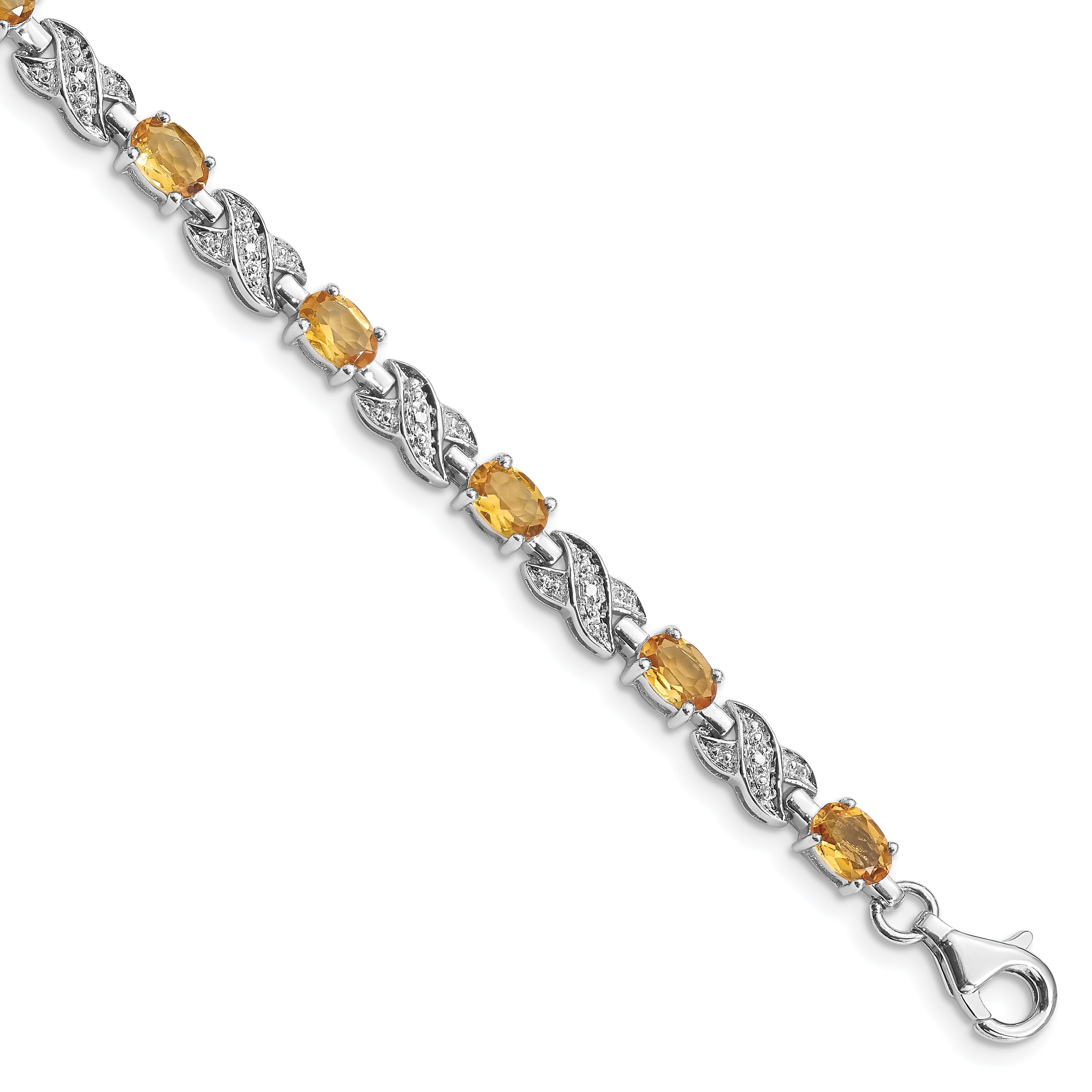 Sterling Silver Rhodium-plated Citrine Bracelet Main image