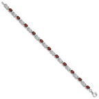 Sterling Silver Rhodium-plated Garnet Bracelet