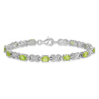 Sterling Silver Rhodium-plated Peridot Bracelet