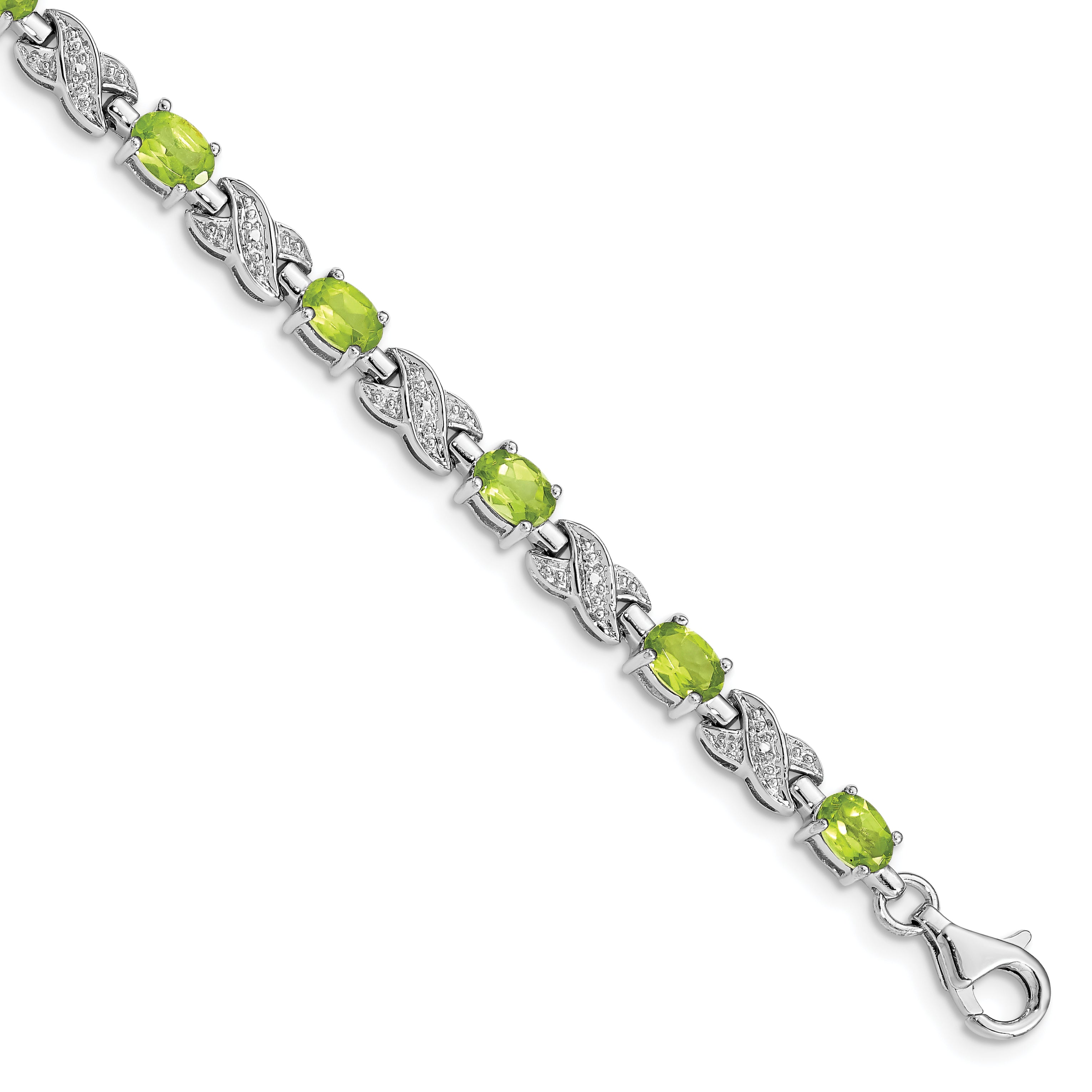 Sterling Silver Rhodium-plated Peridot Bracelet Main image