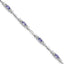 Sterling Silver Rhodium-plated Tanzanite and Diamond Bracelet