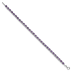 Sterling Silver Rhodium-plated Amethyst and Diamond Bracelet