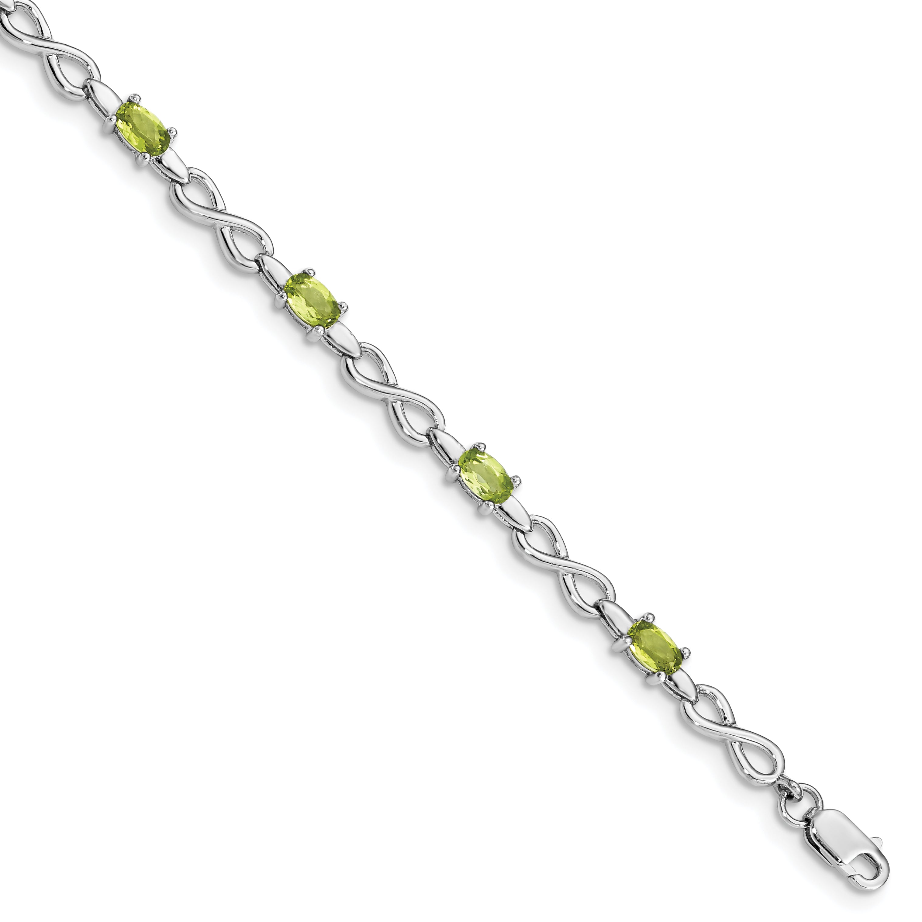 Sterling Silver Rhodium-plated Peridot Bracelet Main image