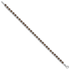 Sterling Silver Rhodium-plated Smoky Quartz and Diamond Bracelet