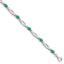Sterling Silver Rhodium-plated Emerald and Diamond Bracelet