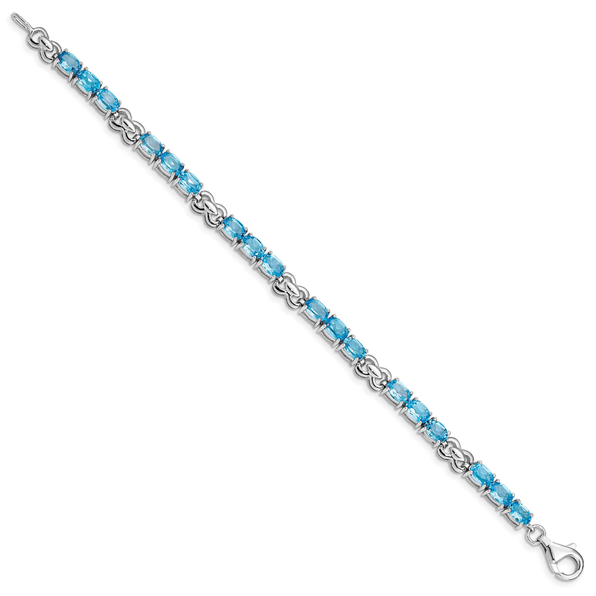 Sterling Silver Rhodium-plated Blue Topaz Bracelet Secondary image