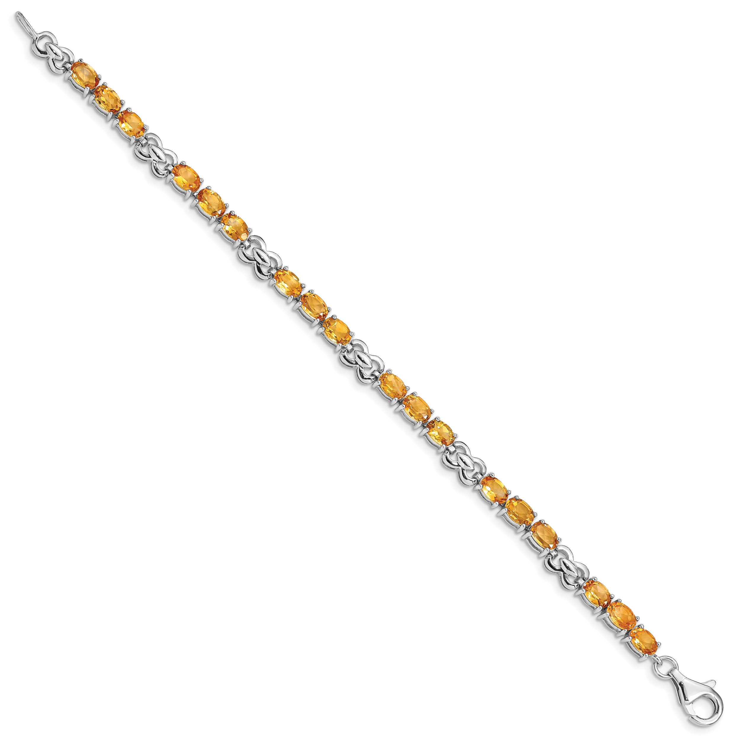 Sterling Silver Rhodium-plated Citrine Bracelet Secondary image