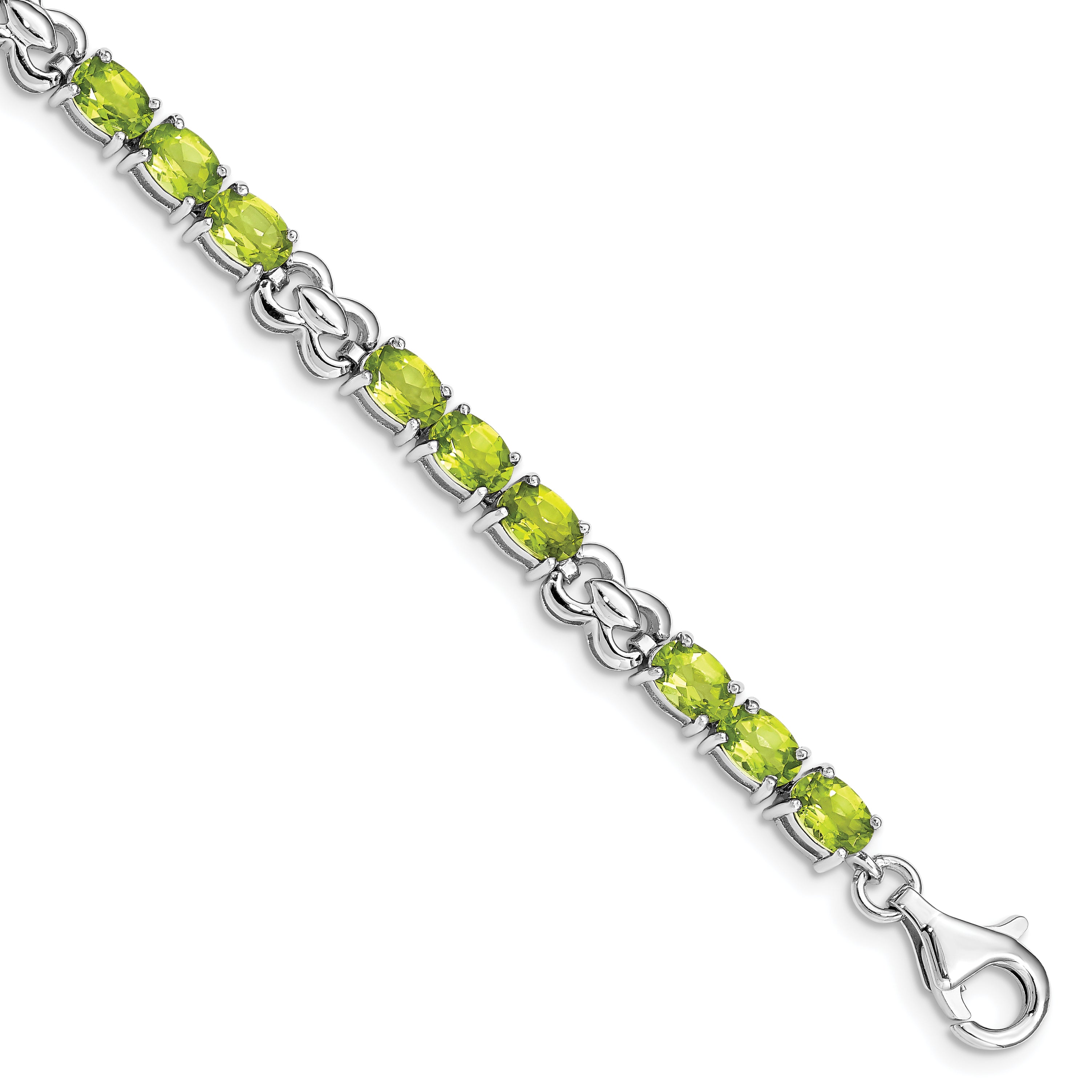 Sterling Silver Rhodium-plated Peridot Bracelet Main image