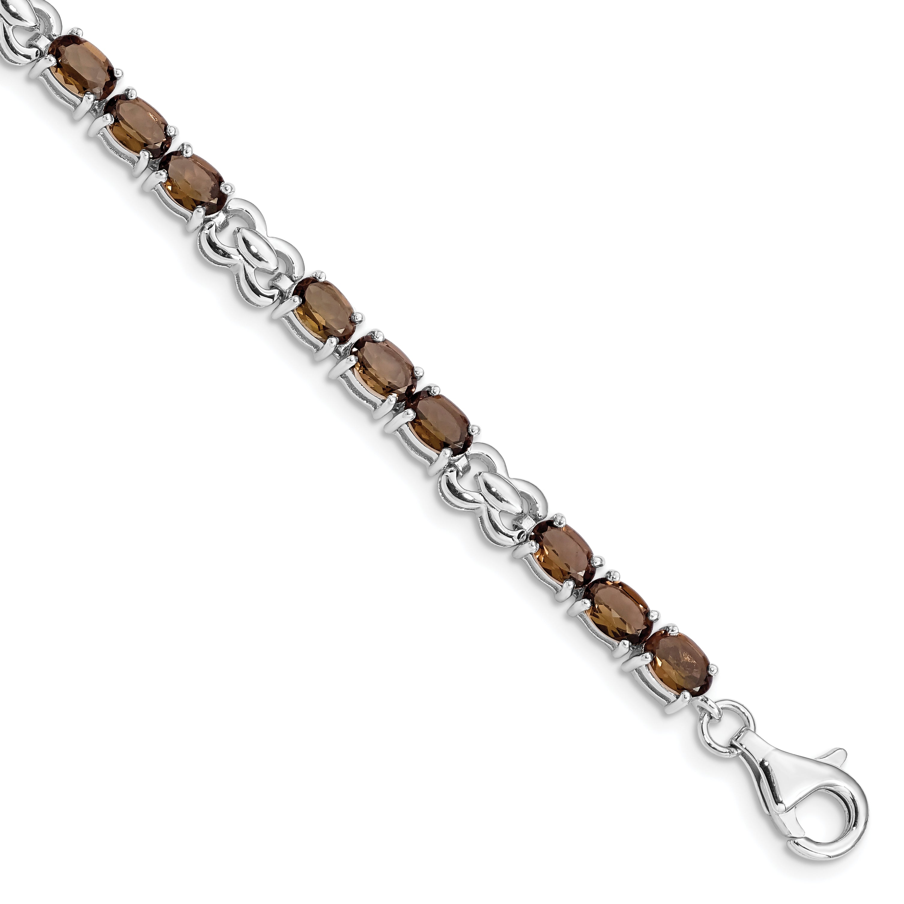 Sterling Silver Rhodium-plated Smoky Quartz Bracelet Main image