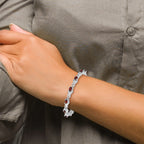 Sterling Silver Rhodium-plated Garnet Bracelet