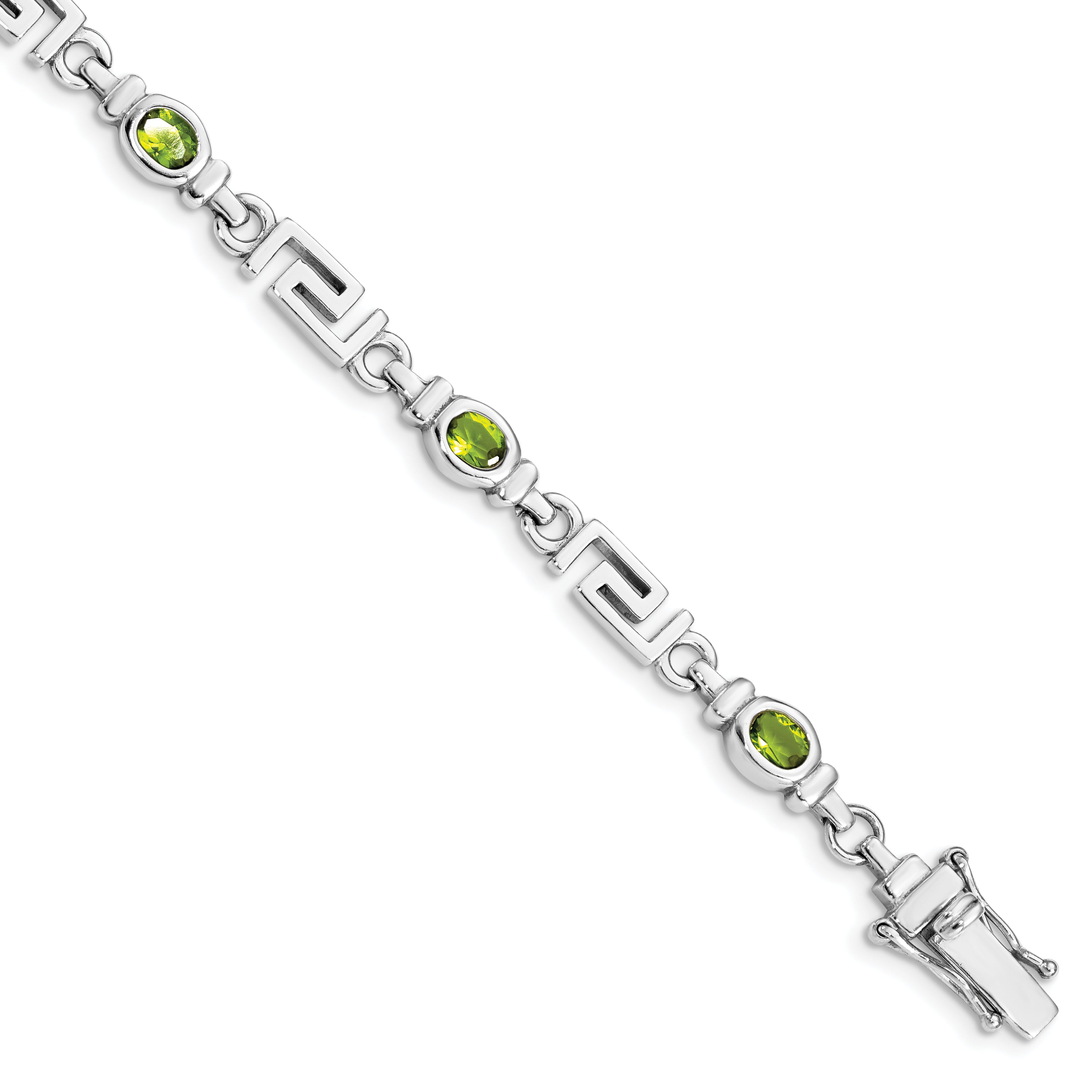 Sterling Silver Rhodium-plated Peridot Bracelet Main image