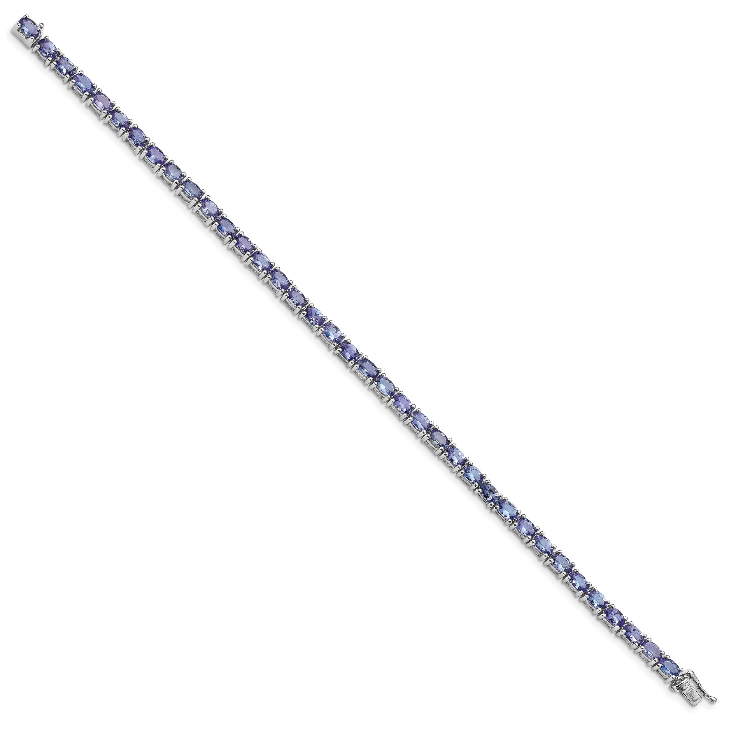 Sterling Silver Rhodium-plated Tanzanite Bracelet Secondary image
