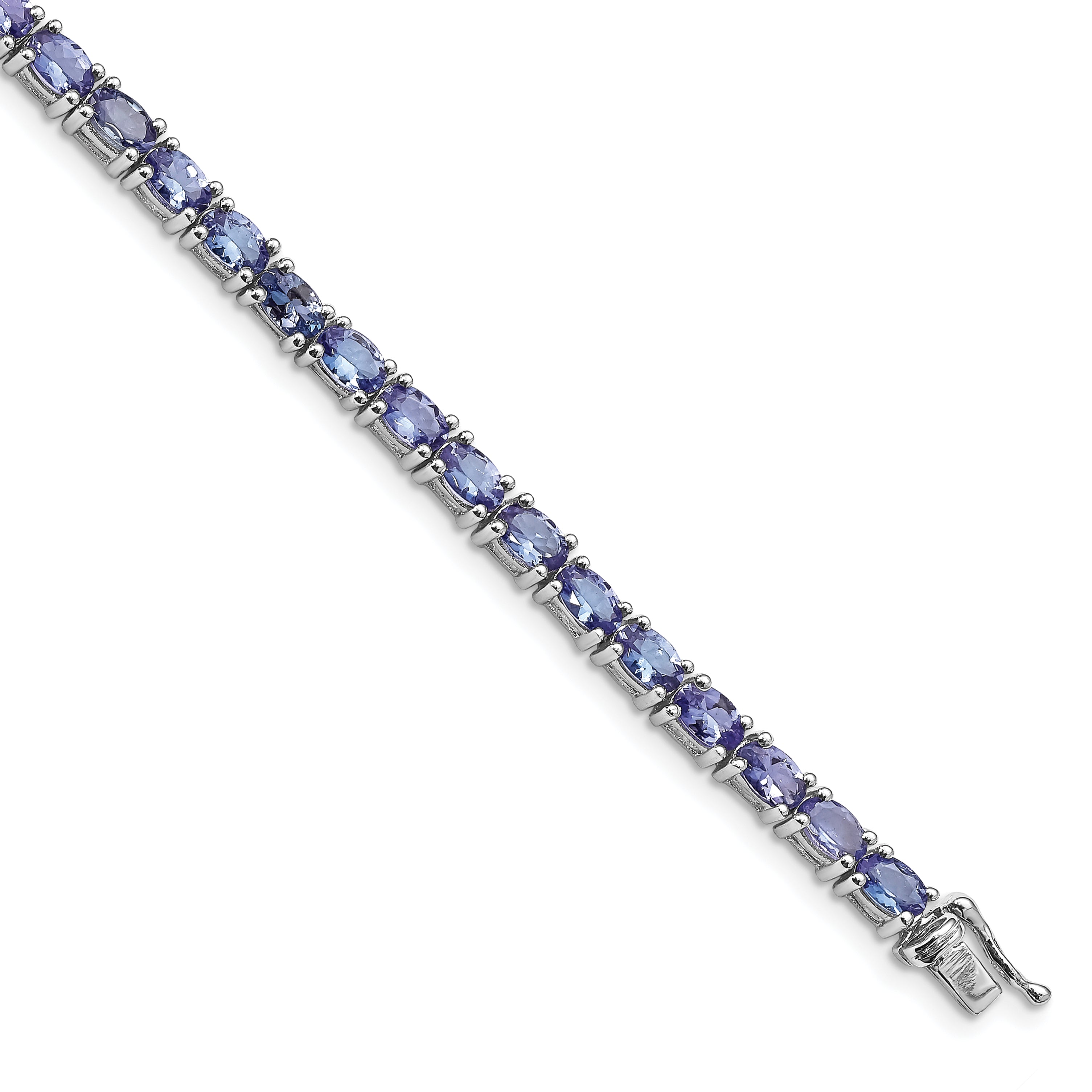 Sterling Silver Rhodium-plated Tanzanite Bracelet Main image