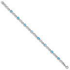 Sterling Silver Rhodium-plated Blue Topaz Figure 8 Bracelet