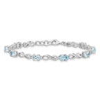 Sterling Silver Rhodium-plated Blue Topaz Figure 8 Bracelet