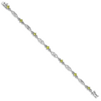 Peridot & Diamond Bracelet in Sterling Silver