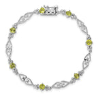 Peridot & Diamond Bracelet in Sterling Silver