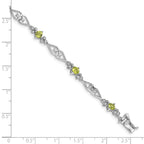 Peridot & Diamond Bracelet in Sterling Silver