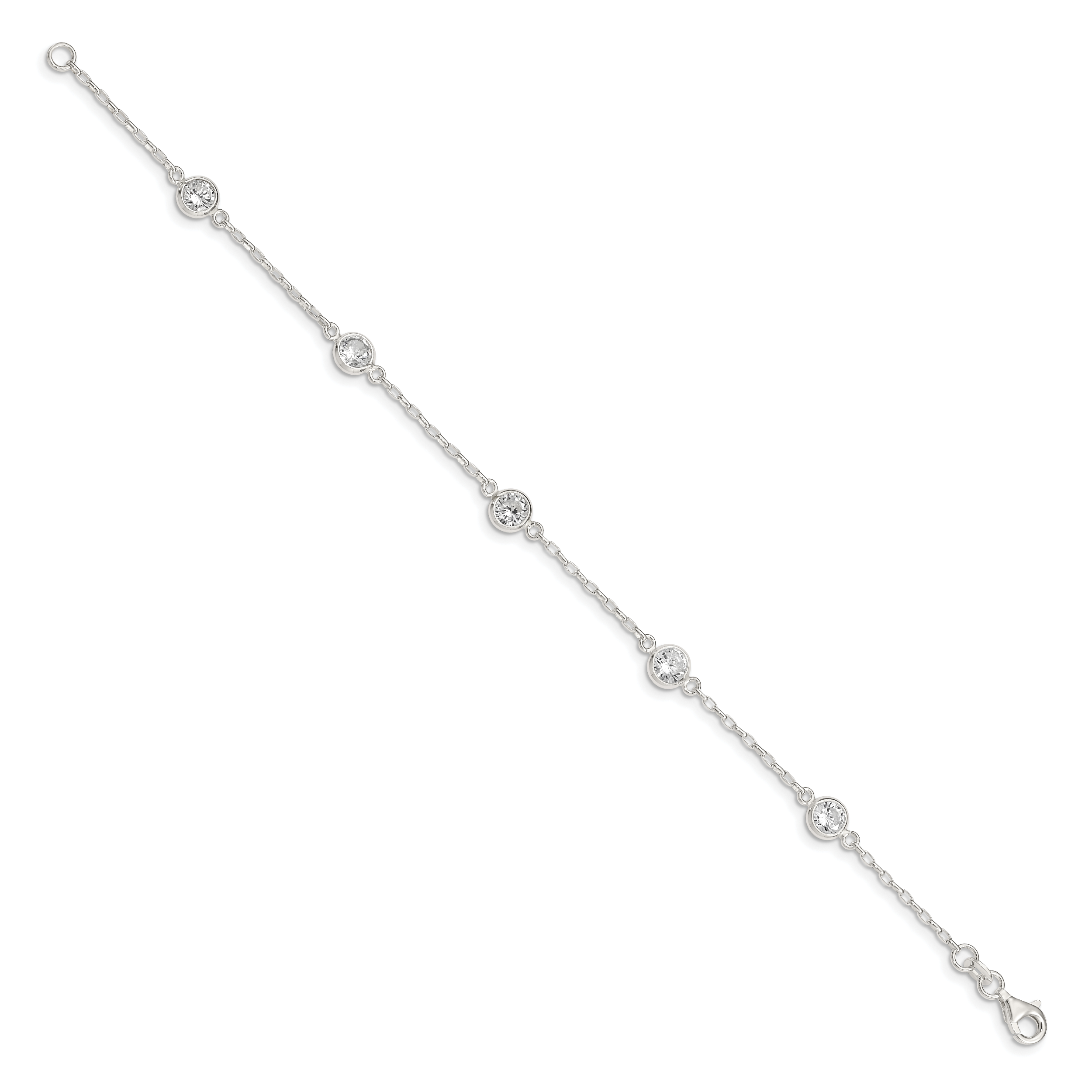 Sterling Silver Polished CZ Bracelet Secondary image