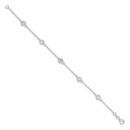 Sterling Silver Polished CZ Bracelet