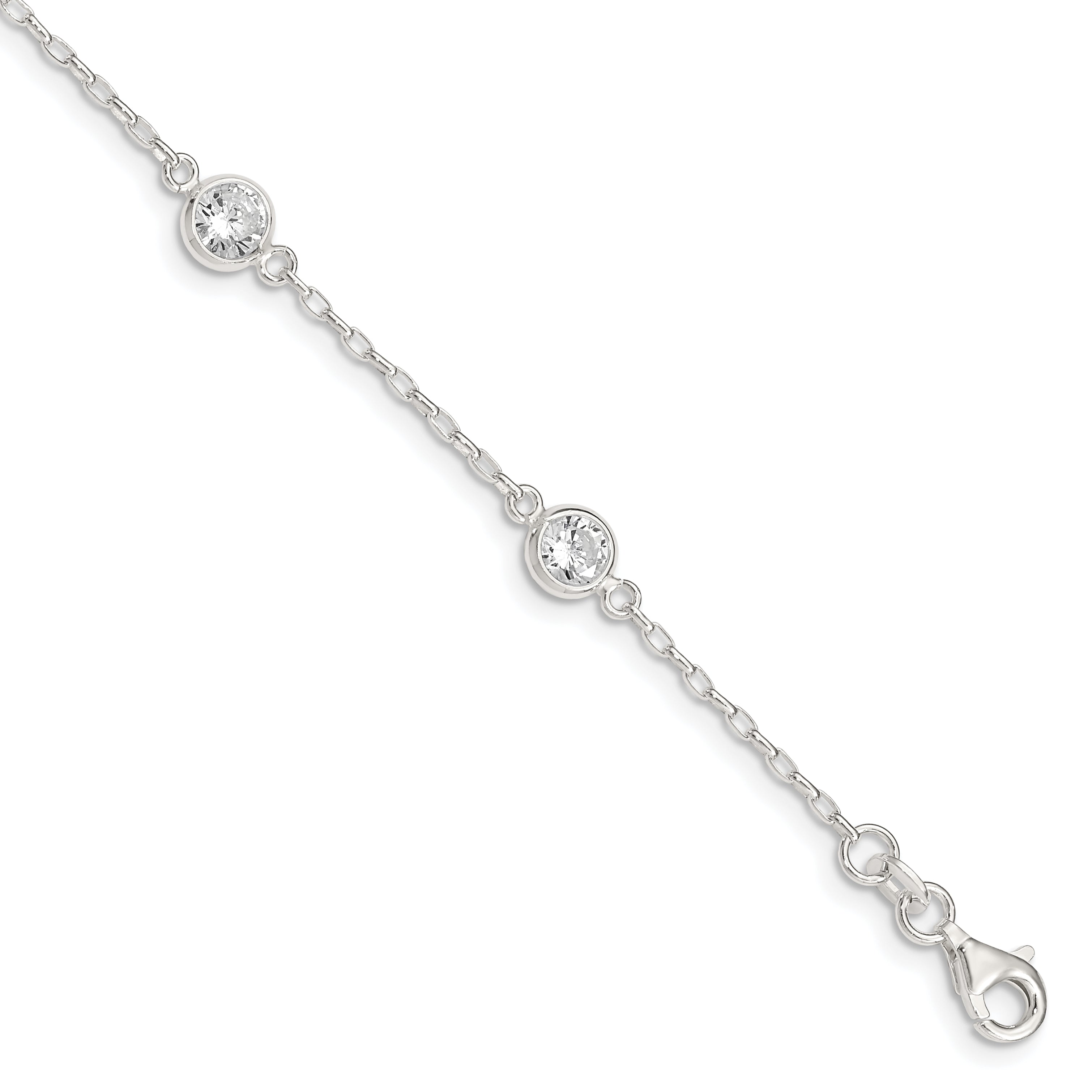 Sterling Silver Polished CZ Bracelet Main image