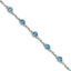 Sterling Silver Rhodium-plated Lt. Swiss Blue Topaz & Diamond Bracelet