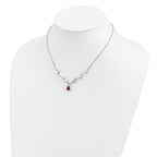 Sophia Jewelers Sterling Silver Garnet & Topaz Necklace with Polished Rhodium Finish