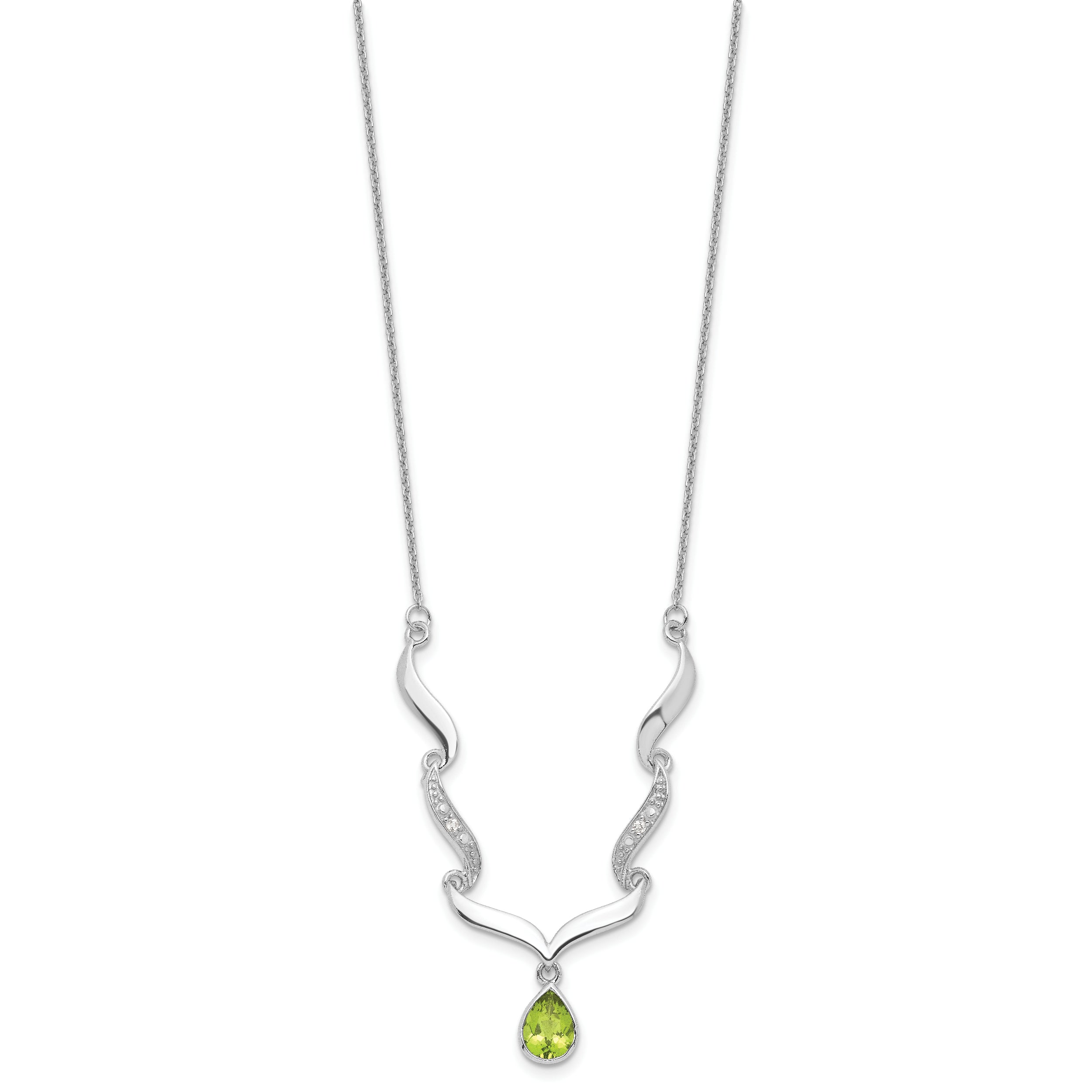 Sophia Jewelers Sterling Silver Peridot Topaz Necklace with 2in Extender