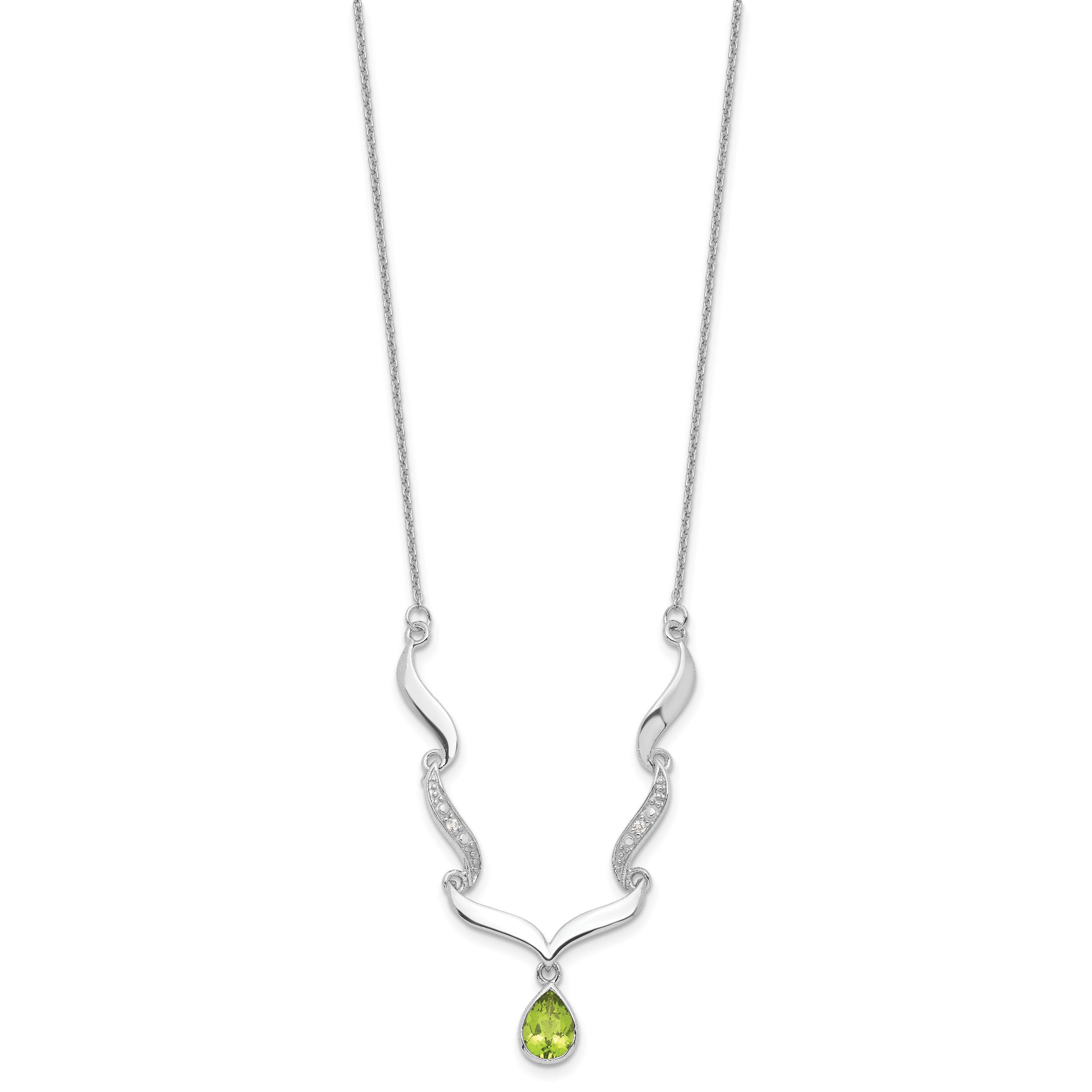 Sophia Jewelers Sterling Silver Peridot Topaz Necklace with 2in Extender Secondary image