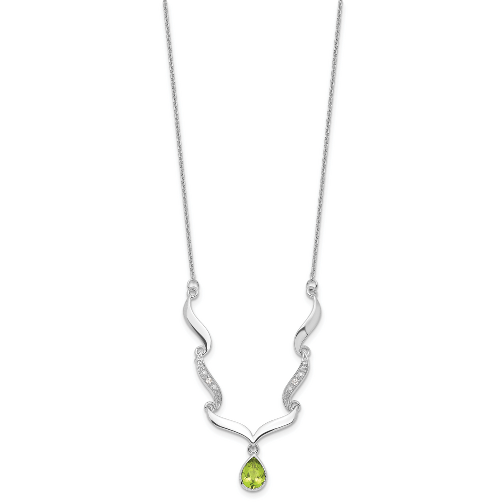 Sophia Jewelers Sterling Silver Peridot Topaz Necklace with 2in Extender