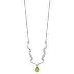 Sophia Jewelers Sterling Silver Peridot Topaz Necklace with 2in Extender